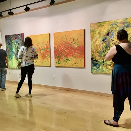 Imagine, Rising, Mistral 1 & 2, Yellow, ACGK Gallery, Kalamazoo, MI