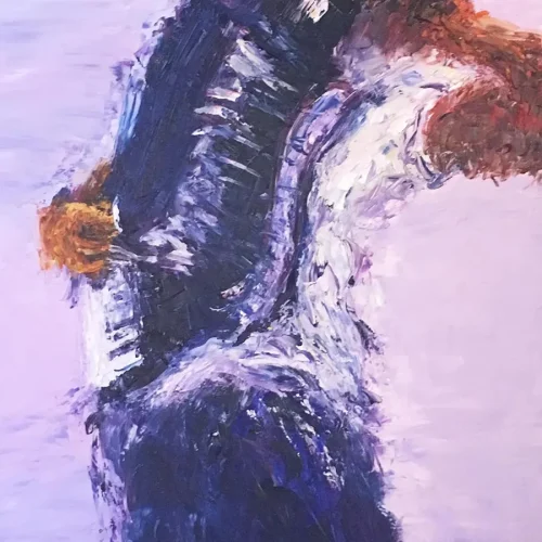 Accordion Player 2, oil on canvas, 3 ft. x 4 ft.