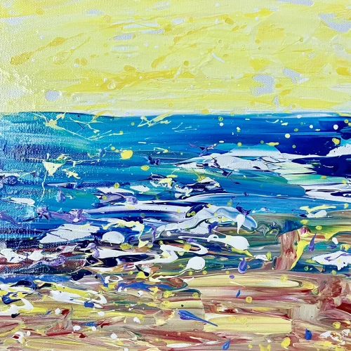 Beach Day, acrylic on canvas, 12” x 12”