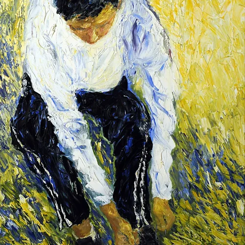 Before the Race. Oil on canvas, 3 ft. x 4 ft.