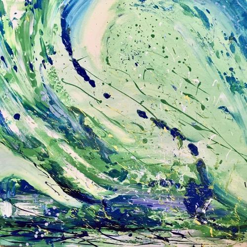 Blue in Green, oil on canvas, 24” x 24”