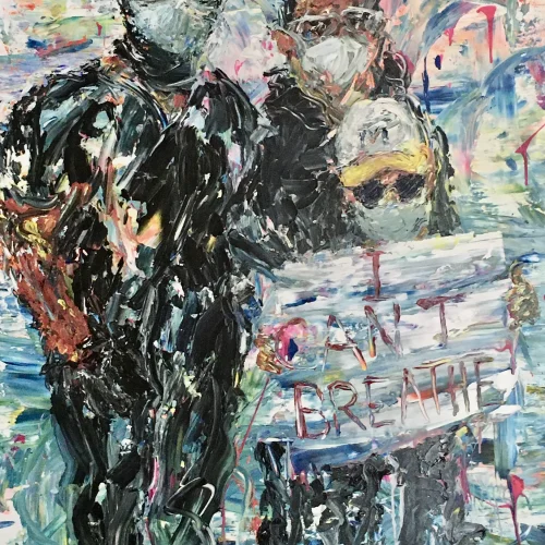 Family Portrait (I Can’t Breathe), acrylic on canvas, 4 ft. x 5 ft.