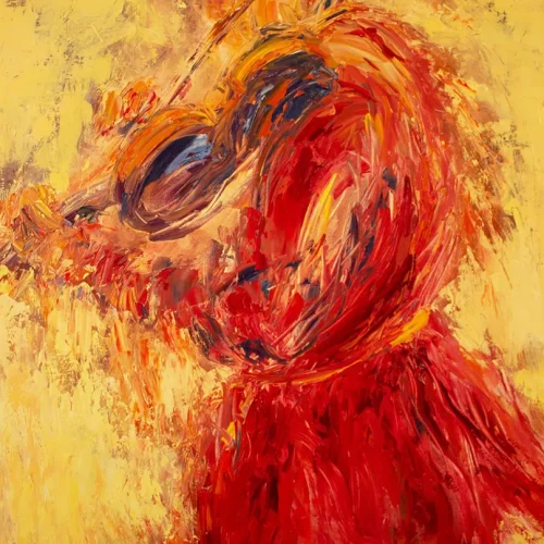 Girl with Violin, oil on canvas, 3 ft. x 4 ft.