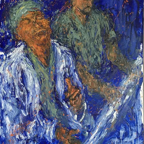 Heroes (left panel), oil on canvas, 4 ft. x 4 ft.