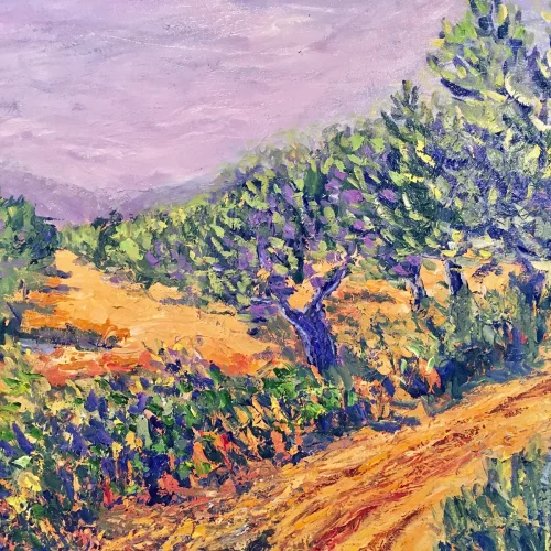 Olive Groves, Arles, acrylic on canvas, 18" x 24"