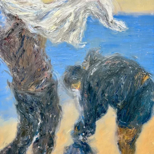 On Jesolo Beach, oil on canvas, 4 ft. x 5 ft.