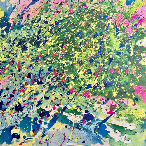 Pink Surprise 1, acrylic on canvas, 4 ft. x 4 ft.