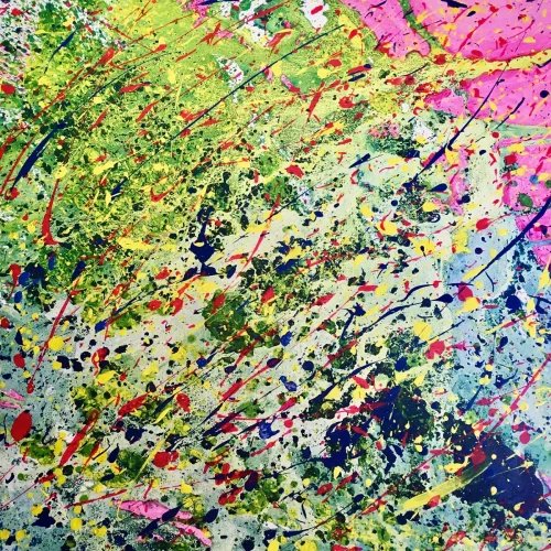Pink Surprise 2, acrylic on canvas, 4 ft. x 4 ft.