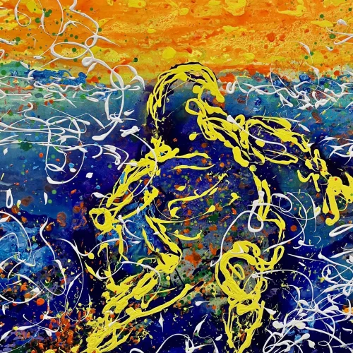 Surfer 2, acrylic on canvas, 4 ft. x 5 ft.