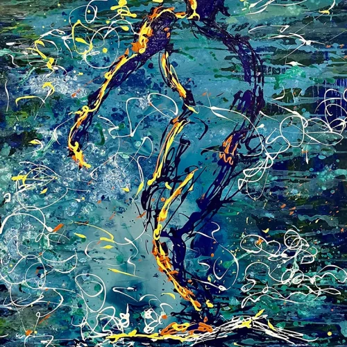 Surfer 1, acrylic on canvas, 4 ft. x 5 ft.