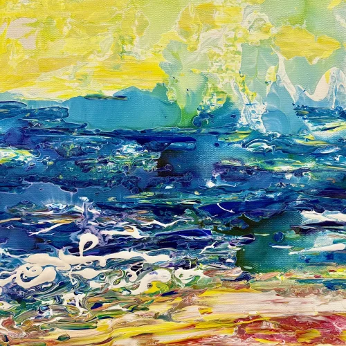 Swirling Sea, acrylic on canvas, 20" x 20"