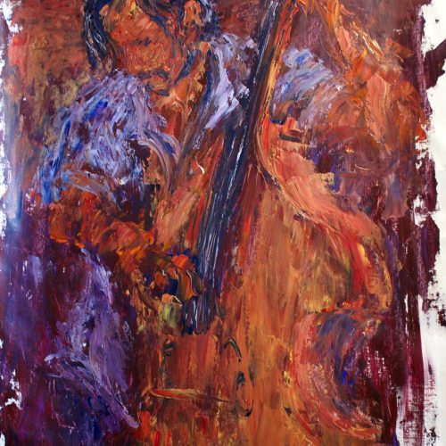 The Bassist, acrylic on canvas, 4 ft. x 7 ft.