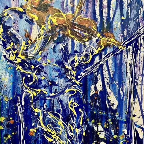Violin Player, acrylic on canvas, 4 ft. x 5 ft.